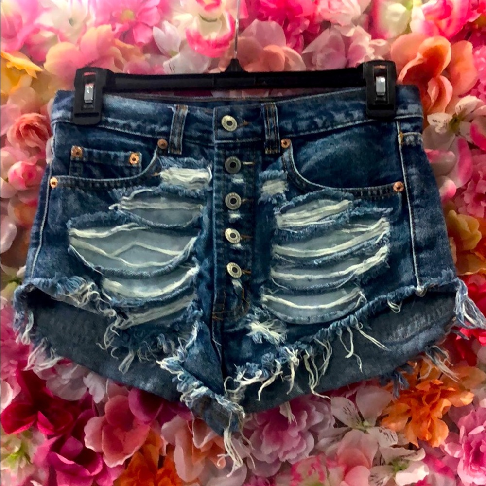 High Waist Jean Shorts